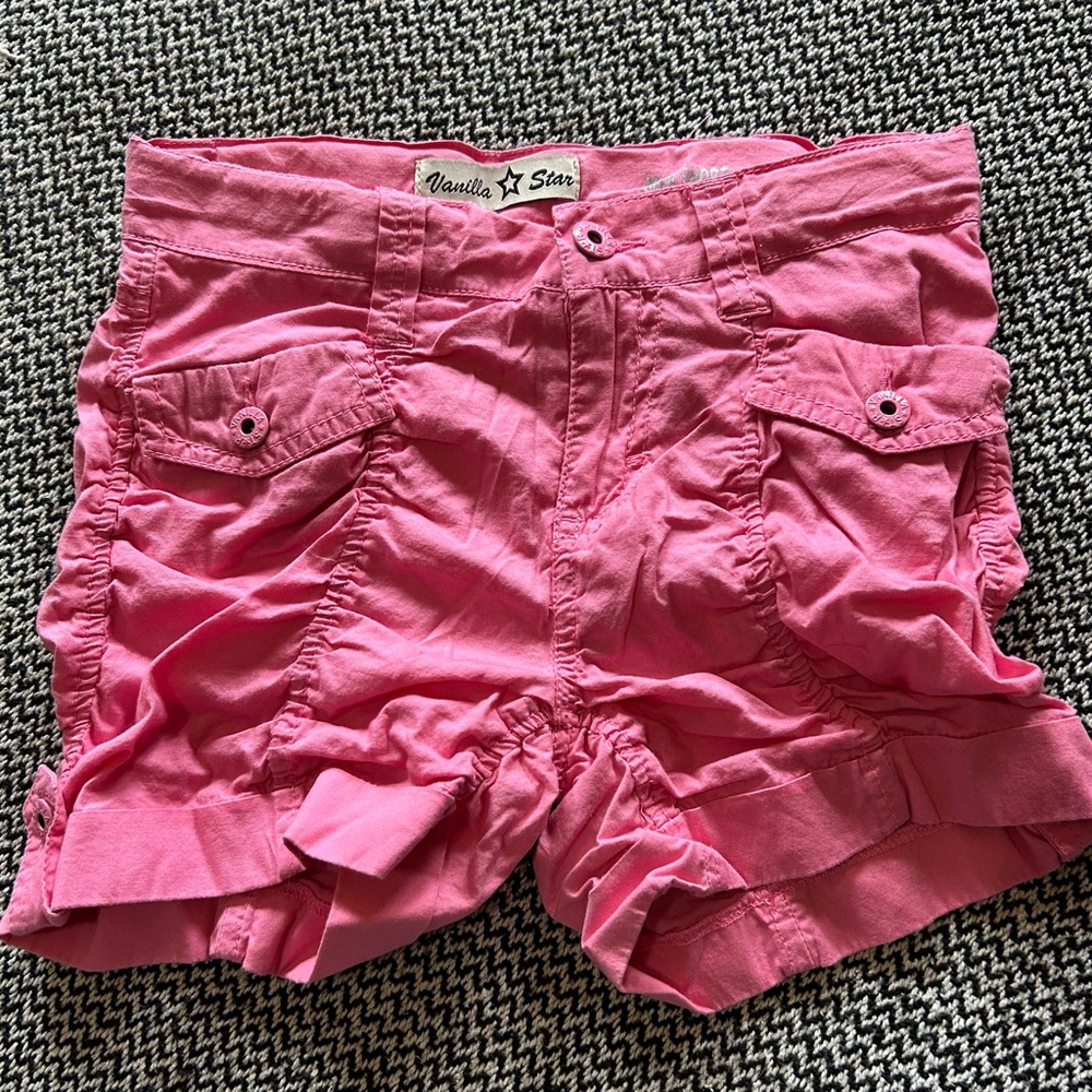 Vanilla Star Vibrant Pink Midi Cargo Shorts
